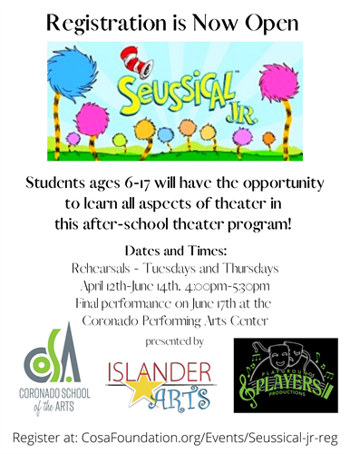 Seussical Jr. Registration is now open